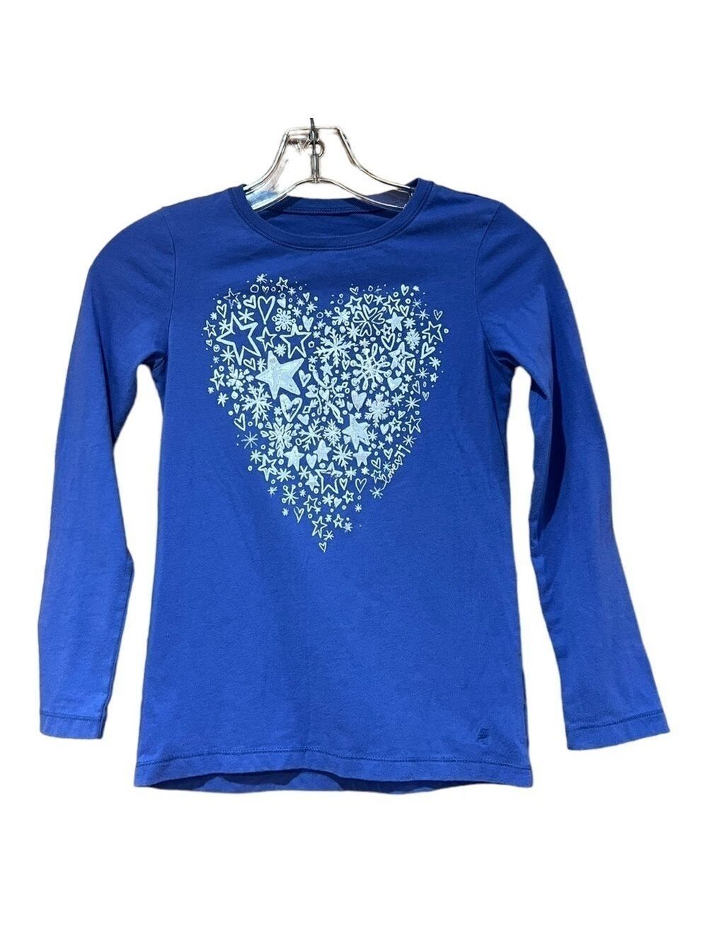 77Kids Winter Heart Long Sleeve Tee Girl's Medium Size 10